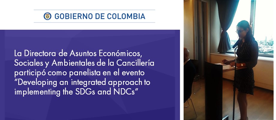 Directora de Asuntos Económicos, Sociales y Ambientales participó como panelista en el evento “Developing an integrated approach to implementing the SDGs and NDCs”