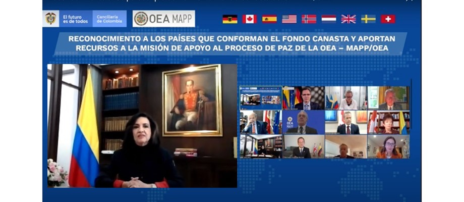 Palabras de la Ministra de Relaciones Exteriores, Claudia Blum, en el evento de reconocimiento a los estados integrantes del Fondo Canasta de la Misión de Apoyo al Proceso de Paz de la OEA - MAP