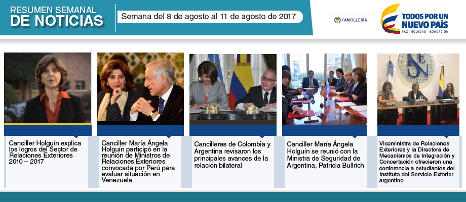 Resumen semanal de noticias del 8 al 11 de agosto 