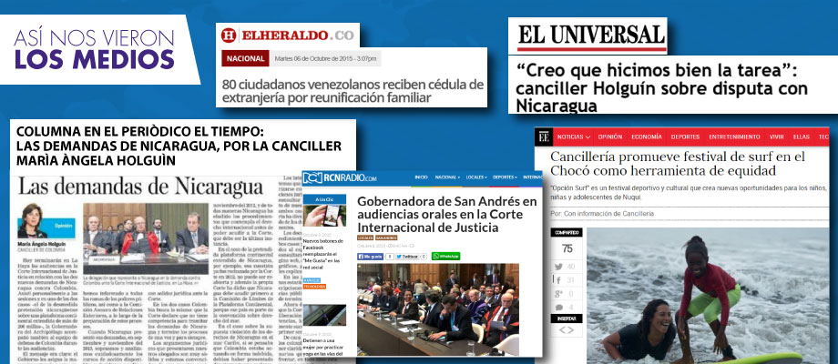 Así nos vieron los medios del 5 al 9 de octubre de 2015
