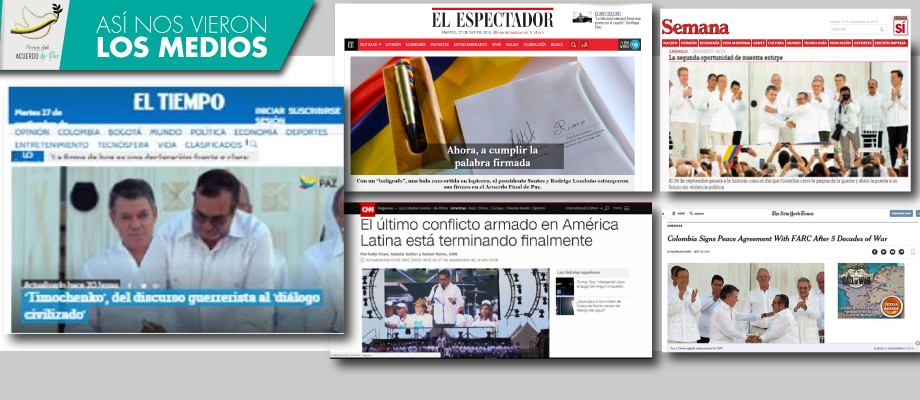 Así registraron los medios del continente y de Colombia la firma de Acuerdo Final