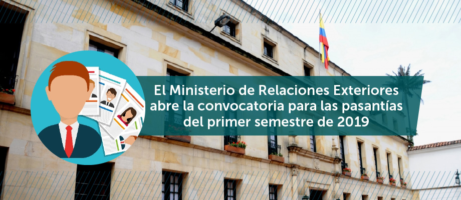 El Ministerio de Relaciones Exteriores abre la convocatoria para las pasantías del 2019