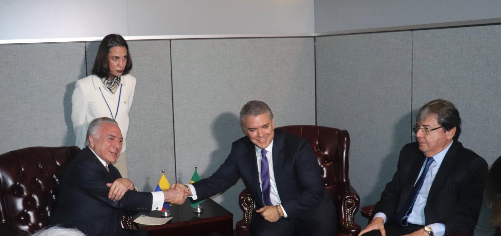 El Presidente Duque sostuvo reunión bilateral con el Presidente de Brasil. Canciller Carlos Holmes Trujillo estuvo presente en el encuentro