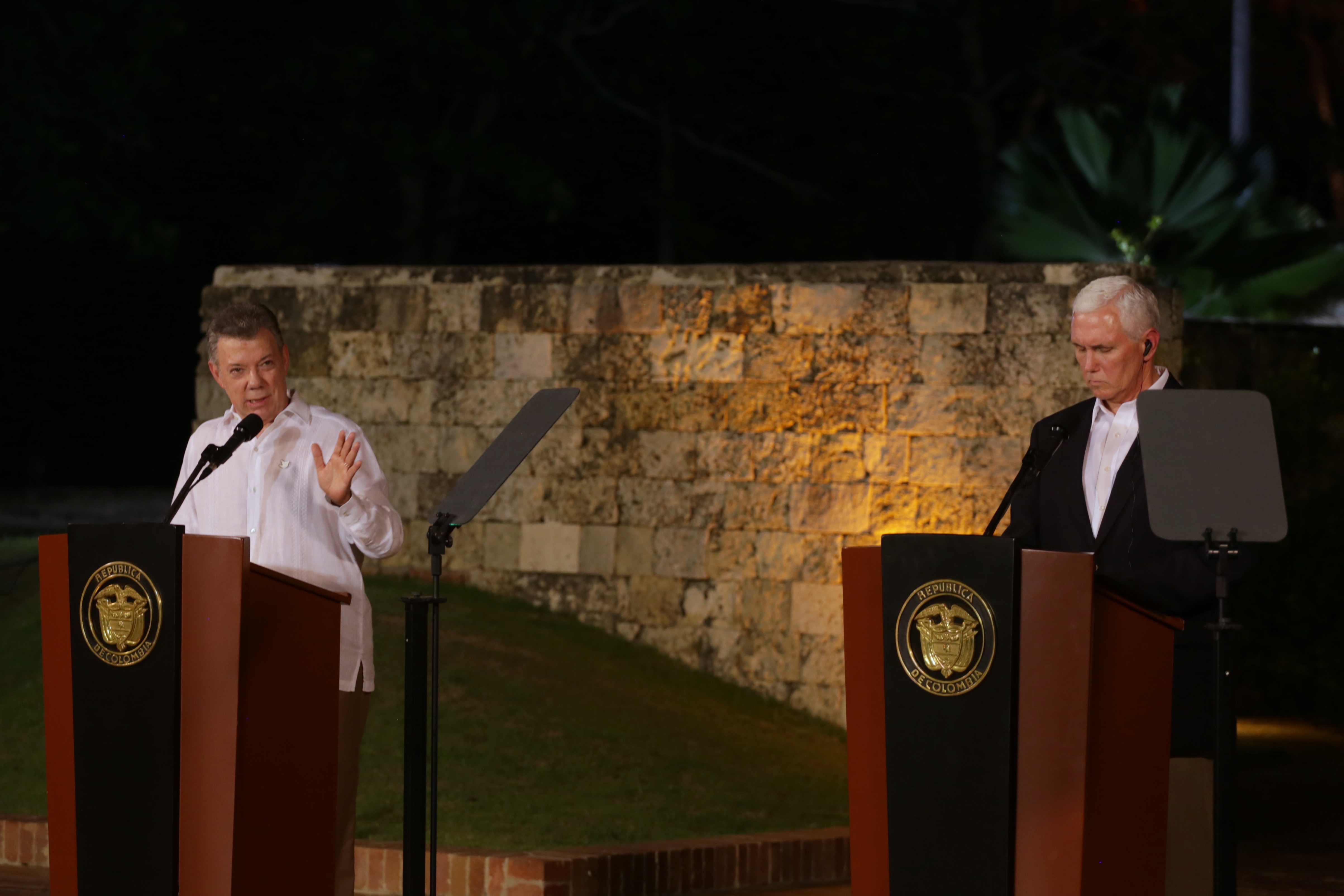 Declaración del Presidente Juan Manuel Santos al término de su encuentro con Vicepresidente de Estados Unidos, Mike Pence