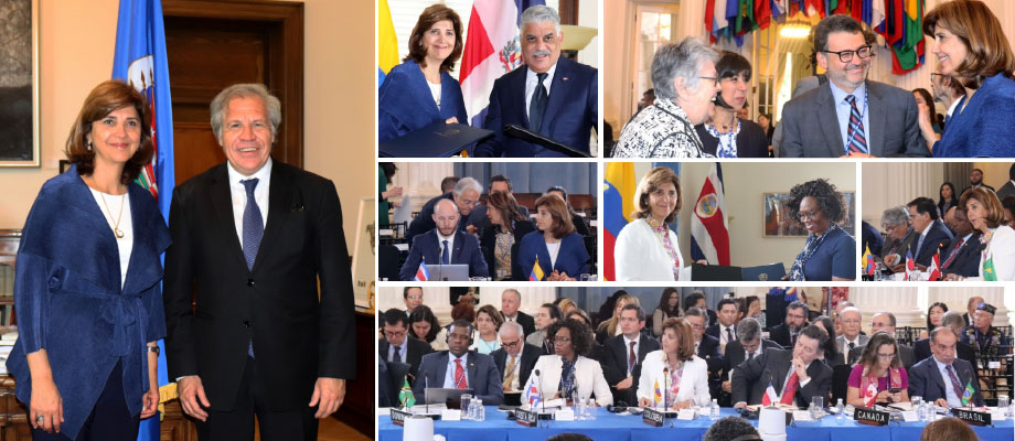 Resumen de la participación de la Canciller María Ángela Holguín en la XLVIII Asamblea General de la Organización de Estados Americanos 
