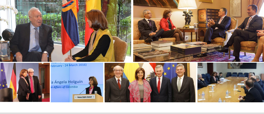 En gira por Europa, la Canciller María Ángela Holguín impulsó una agenda para el posconflicto