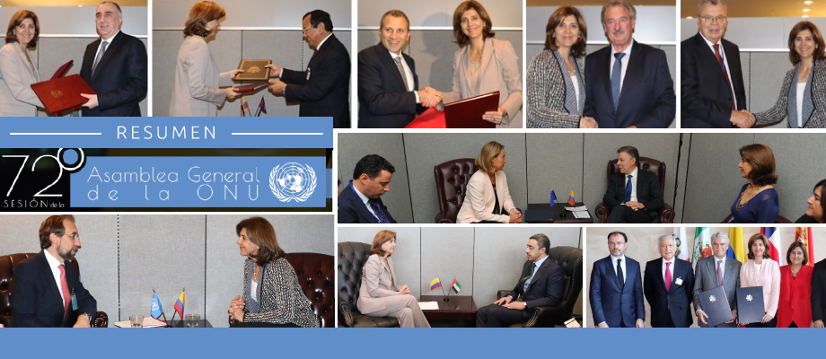 Resumen de noticias de la agenda de la Canciller Holguín en el marco del 72 periodo de la Asamblea de las Naciones Unidas