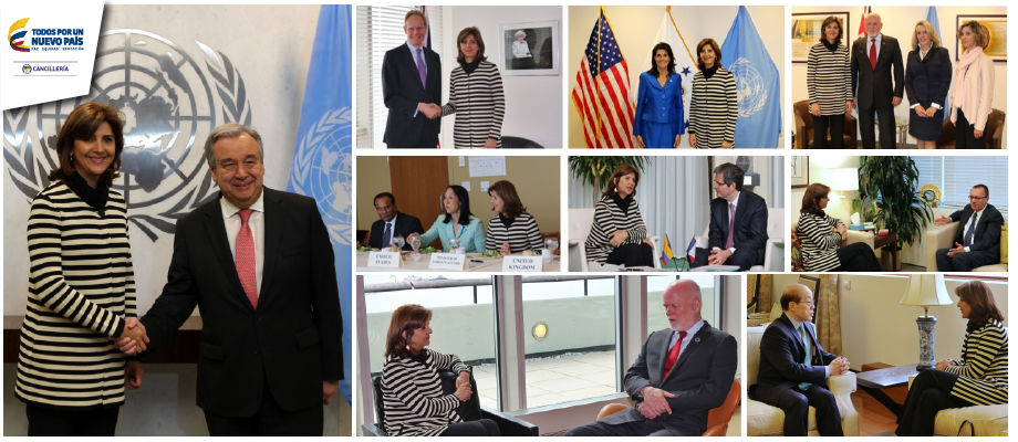 Resumen de la agenda de trabajo desarrollada por la Canciller María Ángela Holguín en la Organización de la Naciones Unidas, en Nueva York