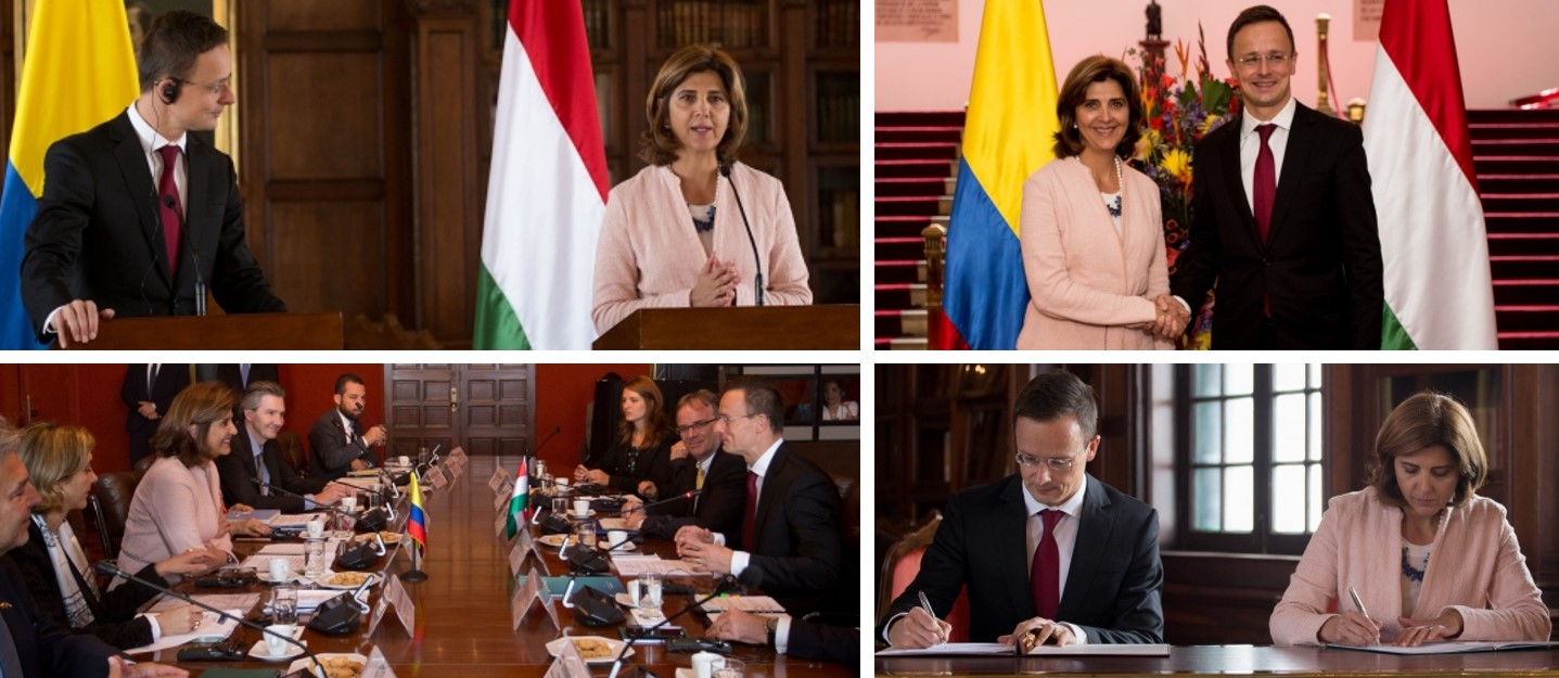 Canciller Holguín acompañó al Ministro de Asuntos Exteriores y Comercio de Hungría durante su visita a Colombia