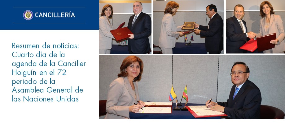 Resumen de noticias: Cuarto día de la agenda de la Canciller Holguín en el 72 periodo de la Asamblea de las Naciones Unidas