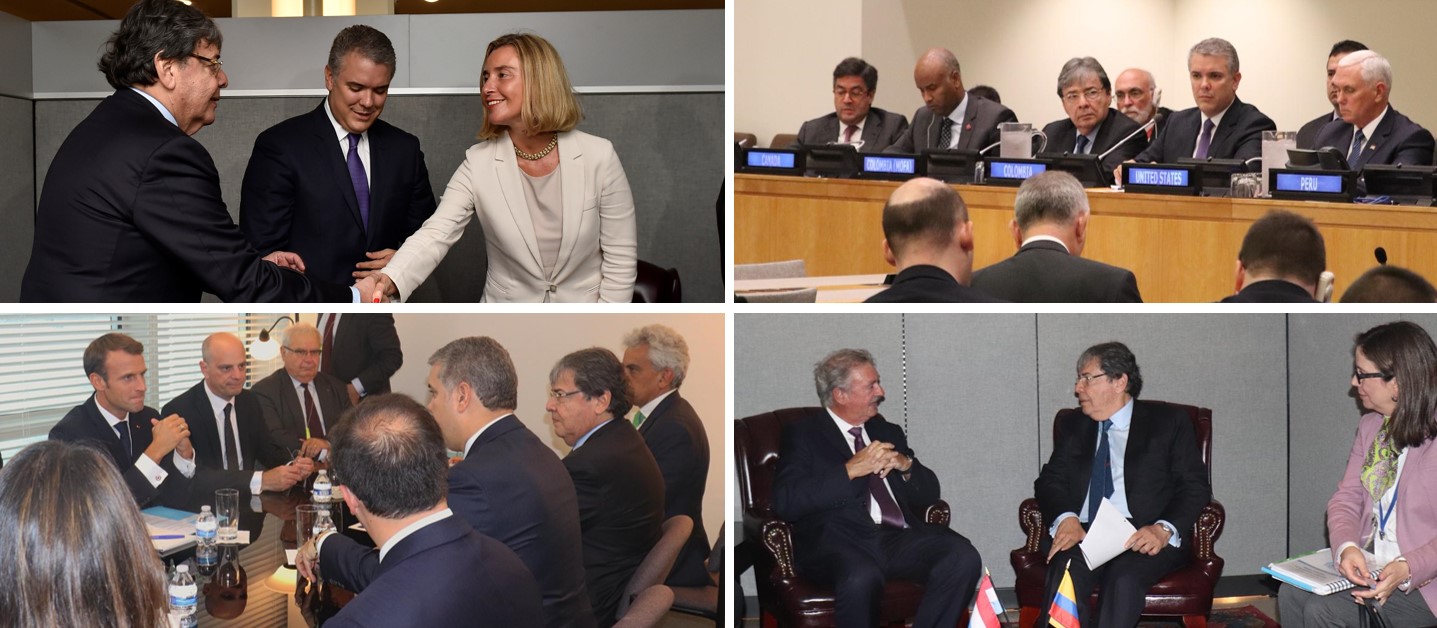 Con varias reuniones bilaterales concluyó segundo día para el Presidente Duque y el Canciller Trujillo en el 73 Período Ordinario de Sesiones de la Asamblea General de la ONU