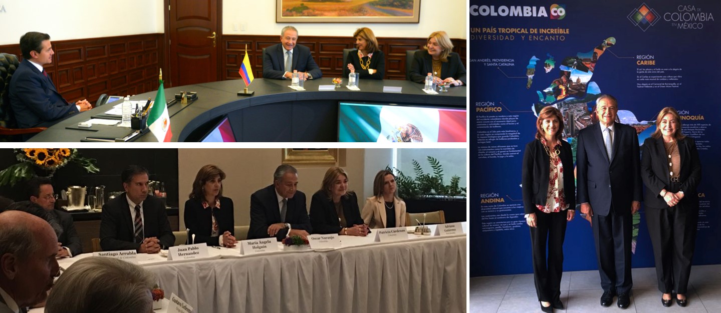 La Canciller María Ángela Holguín y el Vicepresidente Óscar Naranjo desarrollaron agenda de trabajo en México