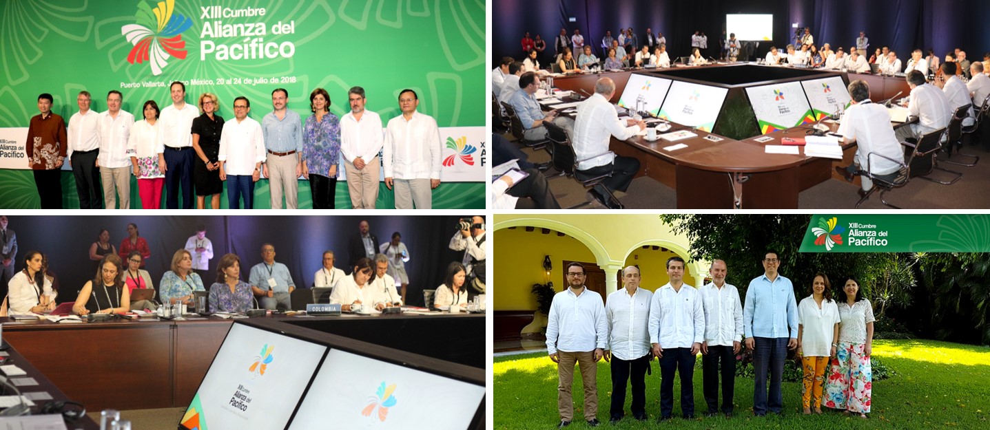 La Canciller Holguín y la delegación colombiana participaron en el Consejo de Ministros y demás eventos de la XIII Cumbre de la Alianza del Pacífico, realizados 21 y 22 de julio de 2018