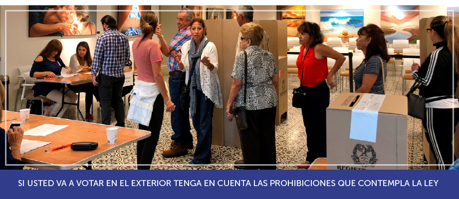 Si usted va a votar en el exterior tenga en cuenta prohibiciones que contempla la ley