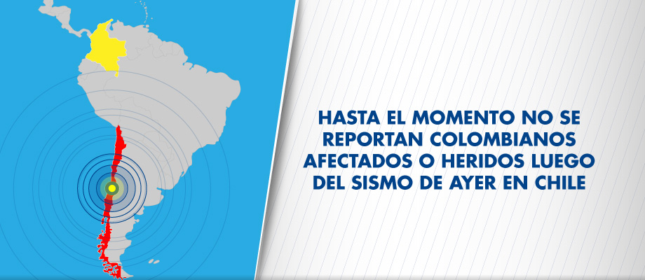 Hasta el momento no se reportan colombianos afectados o heridos luego del sismo