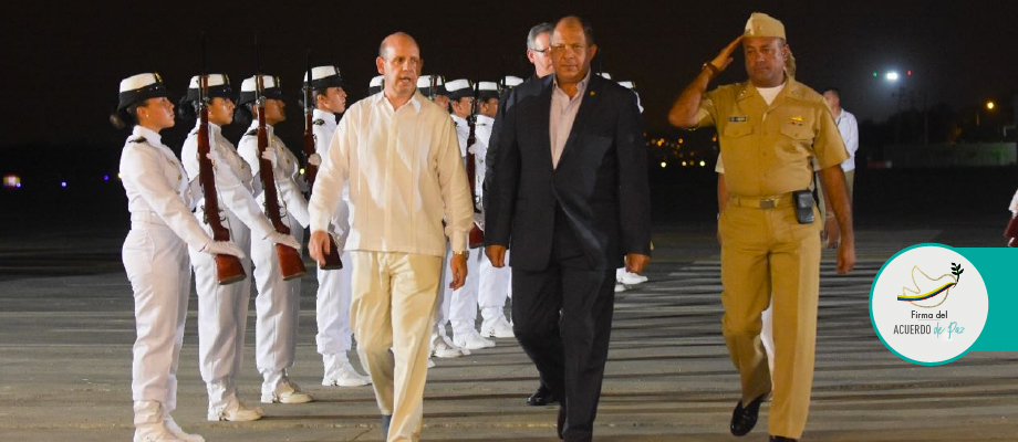 Presidente de Costa Rica, Luis Guillermo Solís, primer mandatario en llegar a Cartagena para participar en la firma del Acuerdo entre Gobierno colombiano y Farc
