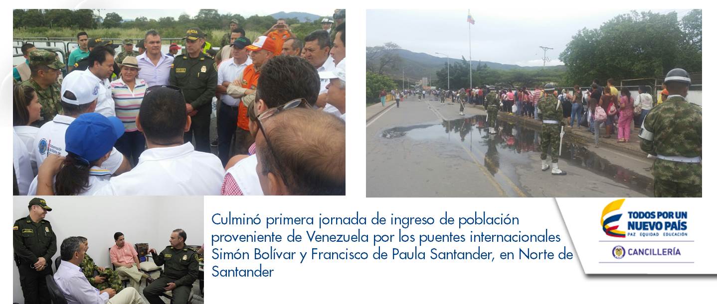 Culminó jornada de ingreso de población proveniente de Venezuela por los puentes internacionales Simón Bolívar y Francisco de Paula Santander, en Norte de Santander