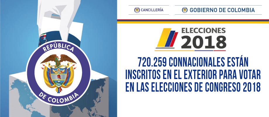 720.259 connacionales están inscritos en el exterior para votar en las elecciones al Congreso y consultas interpartidistas 2018