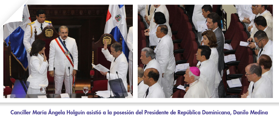 Atl: Canciller María Ángela Holguín asistió a la posesión del Presidente de República Dominicana, Danilo Medina