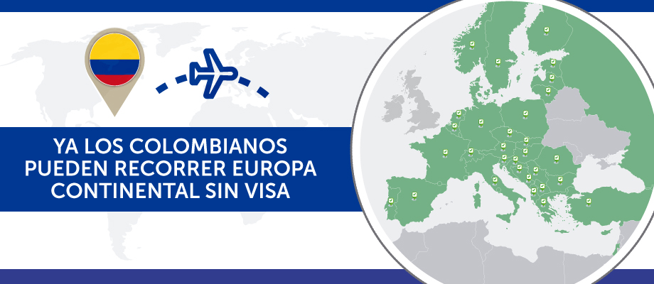 Los colombianos pueden recorrer Europa continental sin visa