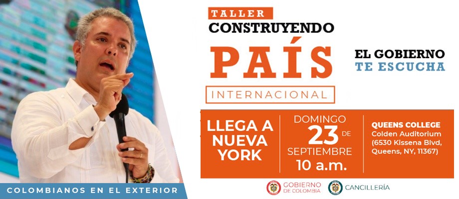 Mañana 23 de septiembre se realizará el primer Taller Construyendo País Internacional: colombianos en el exterior