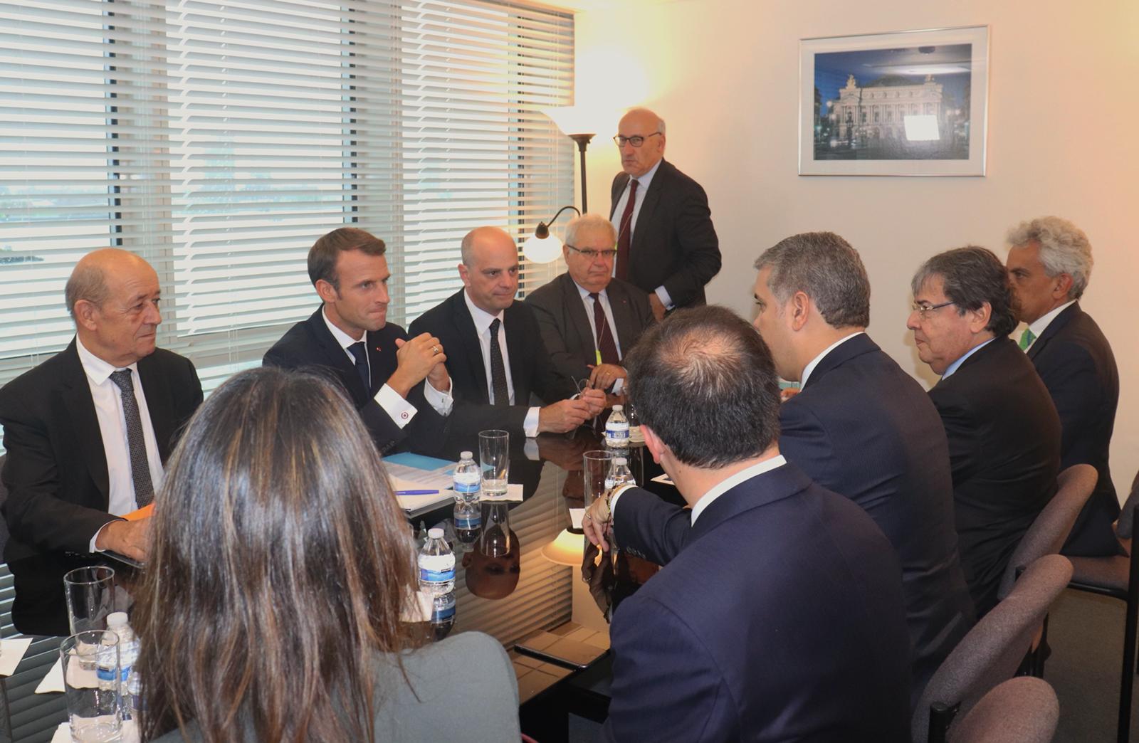 Canciller Trujillo acompañó al Presidente Duque en el encuentro que sostuvo con su homólogo de Francia, Emmanuel Macron