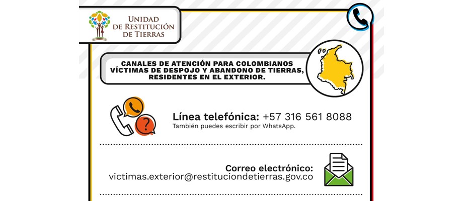 La Dirección de Asuntos Migratorios, Consulares y Servicio al Ciudadano de la Cancillería comparte los canales de atención para colombianos residentes en el exterior que sean víctimas del conflicto 