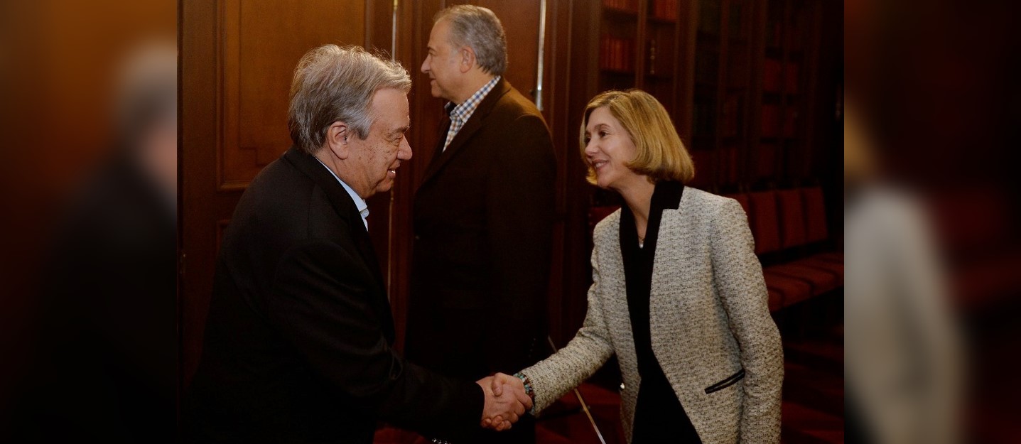 Viceministra de Relaciones Exteriores saludó al Secretario General de las Naciones Unidas durante reunión privada con el Presidente Santos