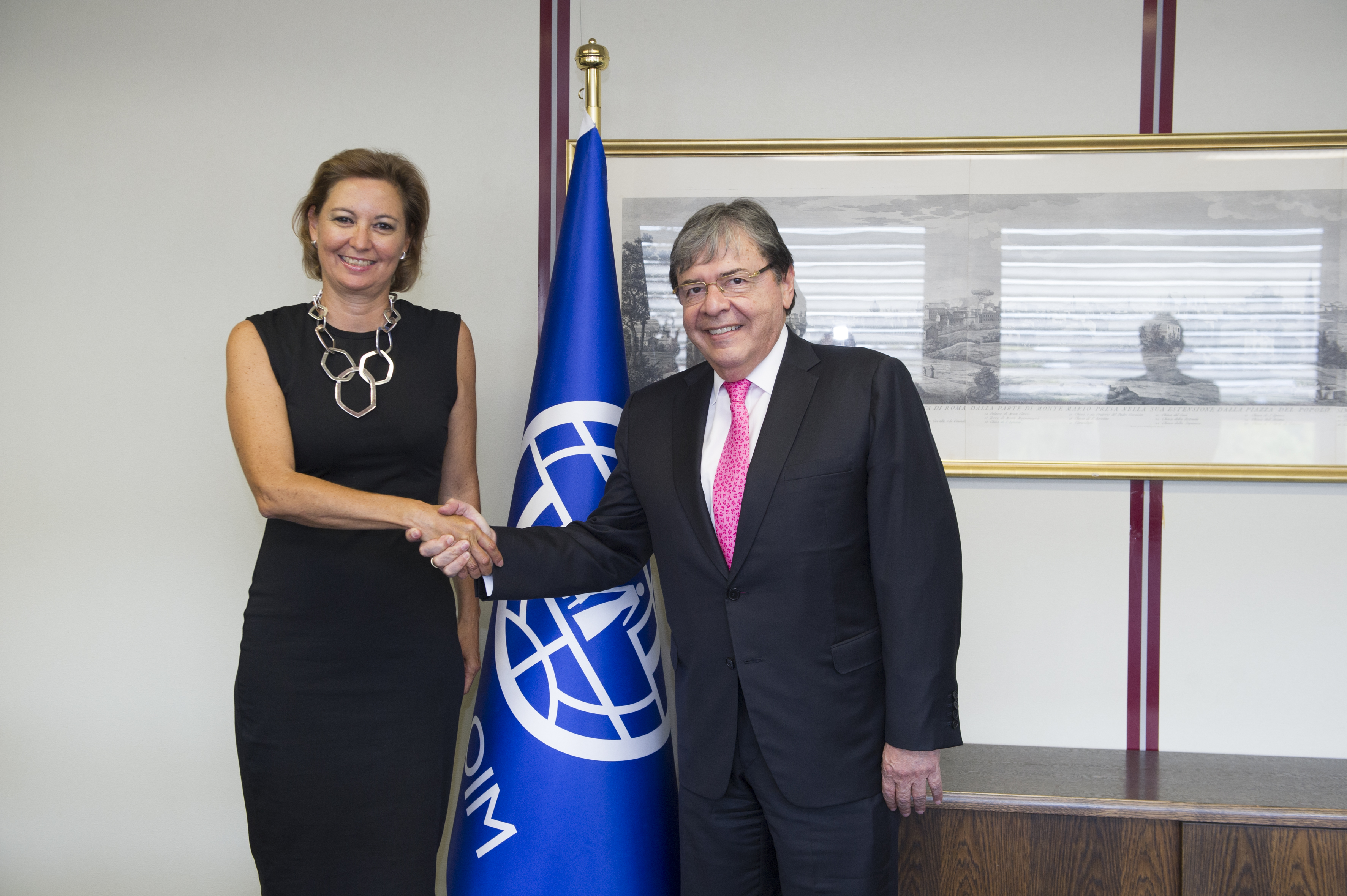 Canciller Carlos Holmes Trujillo se reunió con la Directora Adjunta de la Organización Internacional para las Migraciones, Laura Thompson
