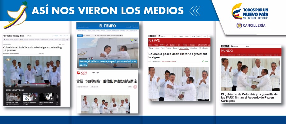 Así registraron la firma del acuerdo de paz los medios de comunicación en el mundo