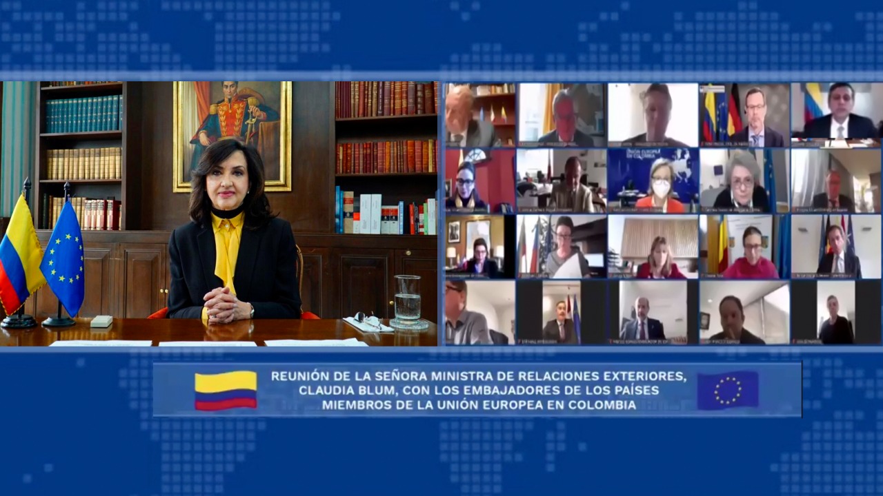 Canciller Claudia Blum expone los ejes de la política exterior colombiana ante embajadores de la UE en Colombia