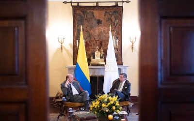 Canciller Álvaro Leyva recibe al Secretario General de la Comunidad Andina, Jorge Hernando Pedraza