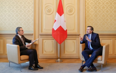El Embajador Francisco Echeverri presentó cartas credenciales ante el presidente de la Confederación Suiza, Ignazio Cassis
