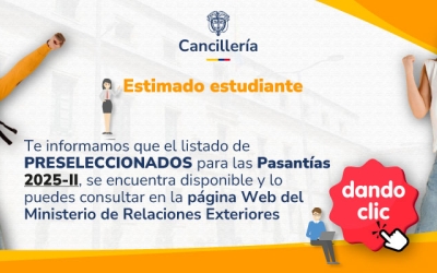 Ministerio de Relaciones Exteriores publica el listado de estudiantes preseleccionados para la convocatoria Pasantías 2025-II