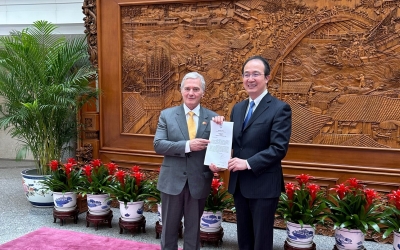 Embajador Sergio Cabrera Cárdenas presenta Cartas Credenciales ante el Director General del Departamento de Protocolo del Ministerio de Relaciones Exteriores de la R.P. China