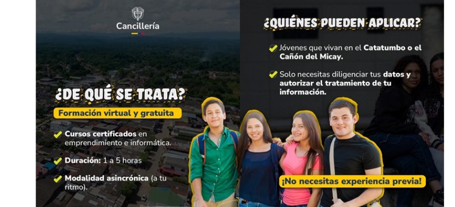 Canciller Laura Sarabia lideró gestión de 500 becas con la Universidad Internacional de La Rioja para jóvenes del Catatumbo y el Cañón del Micay