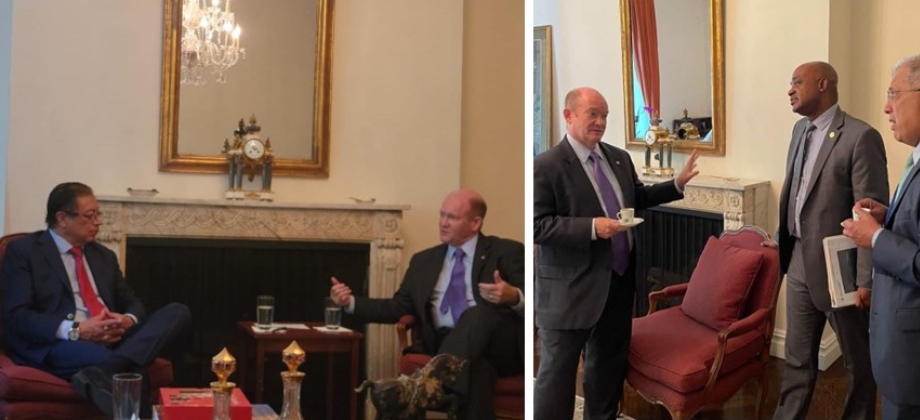 Vicecanciller Francisco Coy participo en reunion del presidente Gustavo Petro con el senador Christopher Andrew Coons