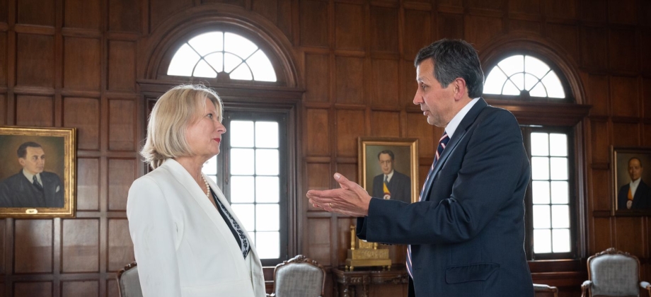 Viceministro de Relaciones Exteriores, Francisco Echeverri, recibió copia de las cartas credenciales de la nueva Embajadora de Hungría en Colombia, Anna Zsófia Villegas-Vitézy.