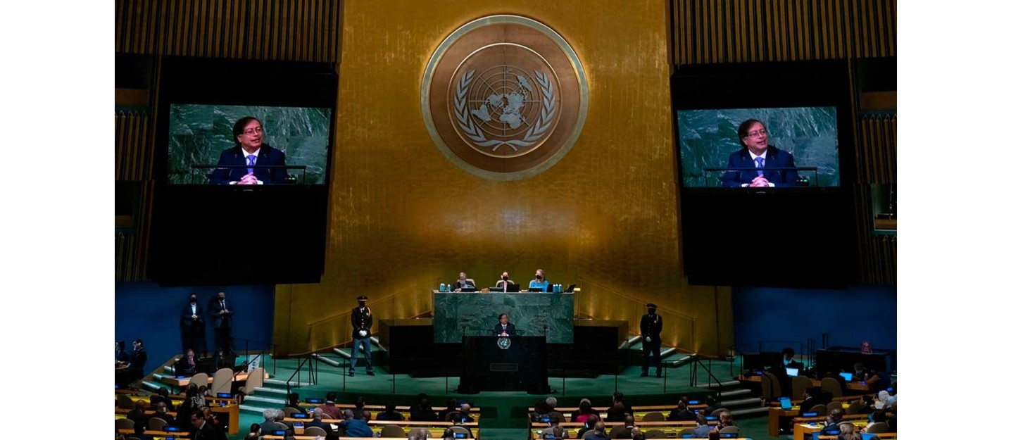 Con el nuevo enfoque de la política de drogas y acción frente a crisis climática en marcha, el Presidente Petro participa desde este lunes en la 78ª Asamblea de la ONU