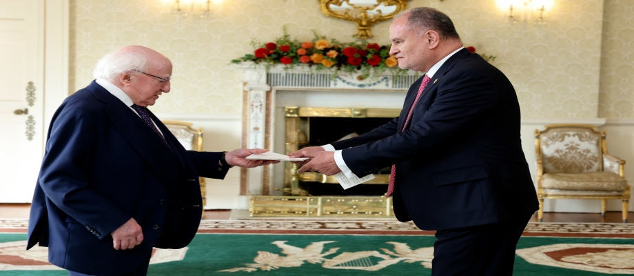 El embajador Miguel Camilo Ruiz Blanco presentó credenciales al presidente de Irlanda, Michael D. Higgins