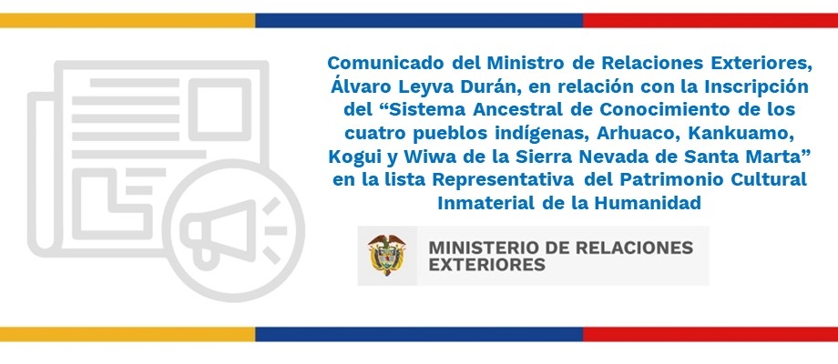 Comunicado del Ministro de Relaciones Exteriores