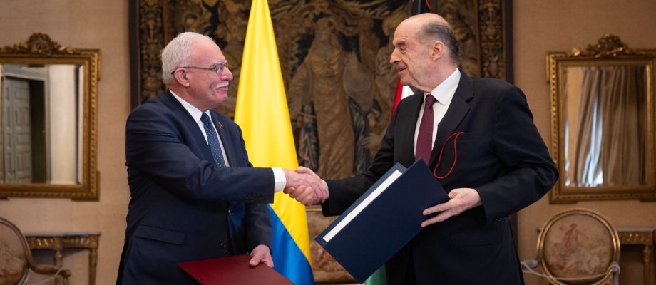 Cancilleres de Colombia y Palestina firmaron 4 documentos de cooperación bilateral