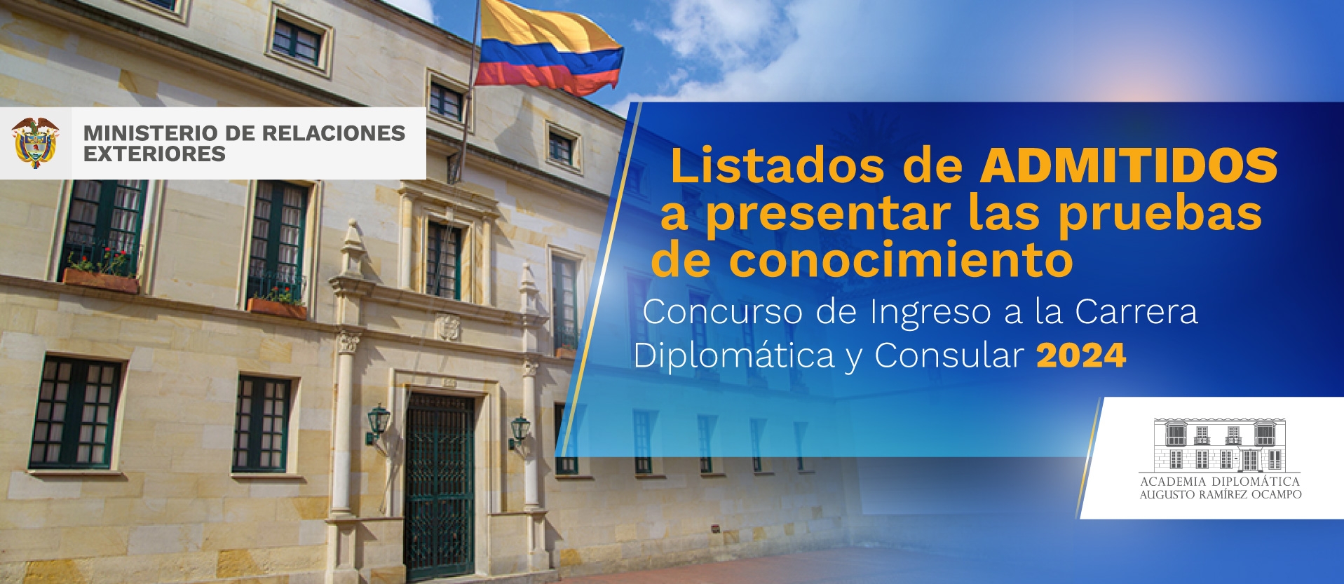Listado de admitidos a presentar pruebas escritas del Concurso Ingreso a la Carrera Diplomática y Consular 2024