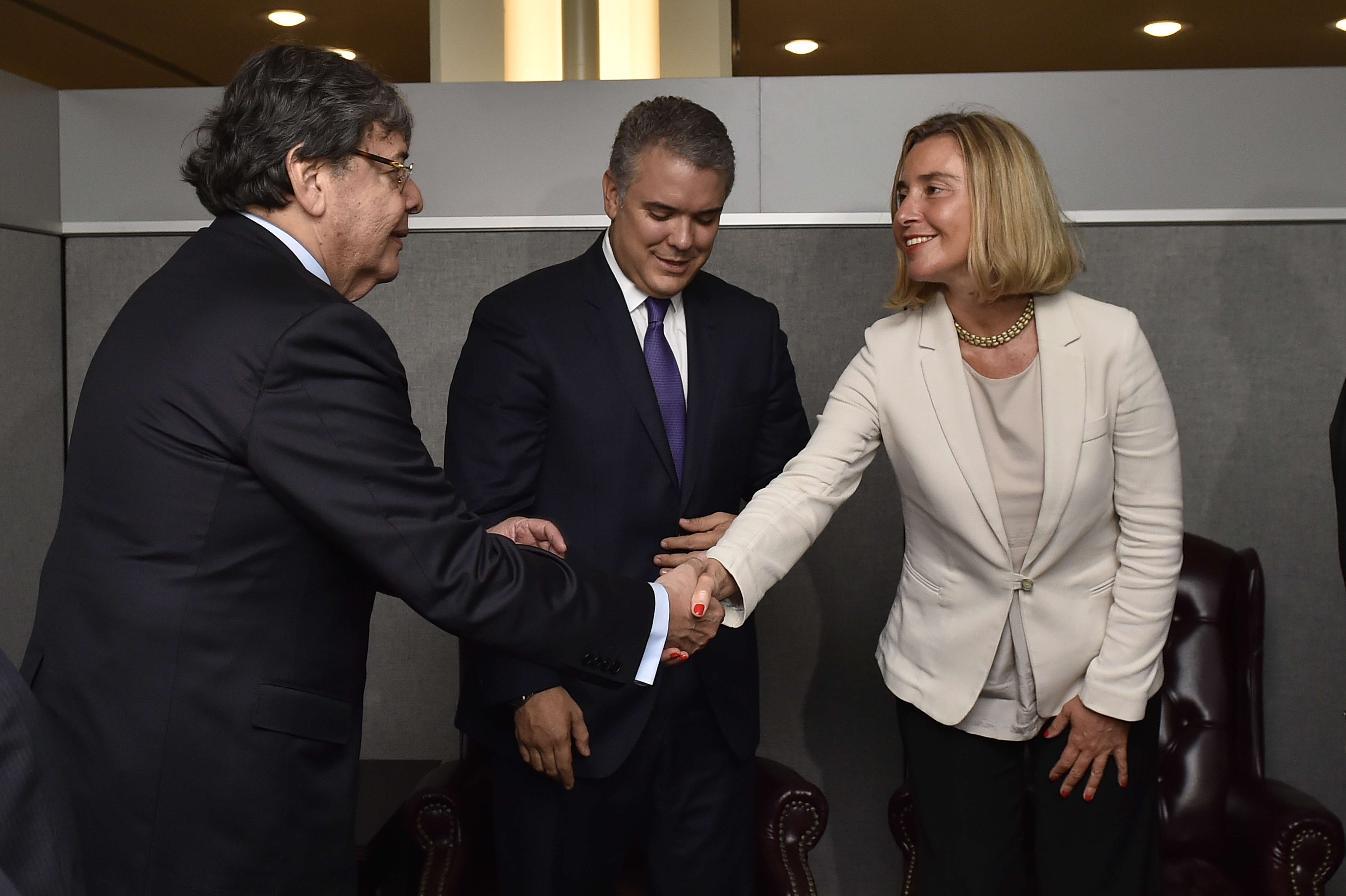 Canciller Trujillo participó en reunión entre el Presidente Duque y la Alta Representante de la UE para Asuntos Exteriores y Política de Seguridad, Federica Mogherini