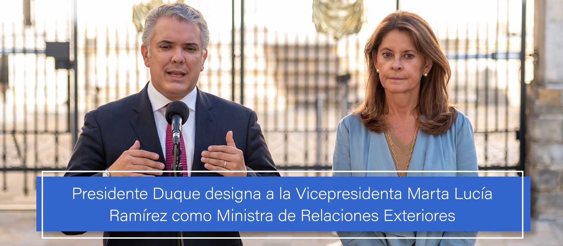 Presidente Duque designa a la Vicepresidenta Marta Lucía Ramírez como Ministra de Relaciones 