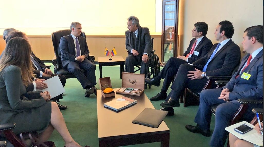 Canciller Carlos Holmes Trujillo acompañó al Presidente Iván Duque Márquez en reunión con el Presidente de Ecuador, Lenín Moreno
