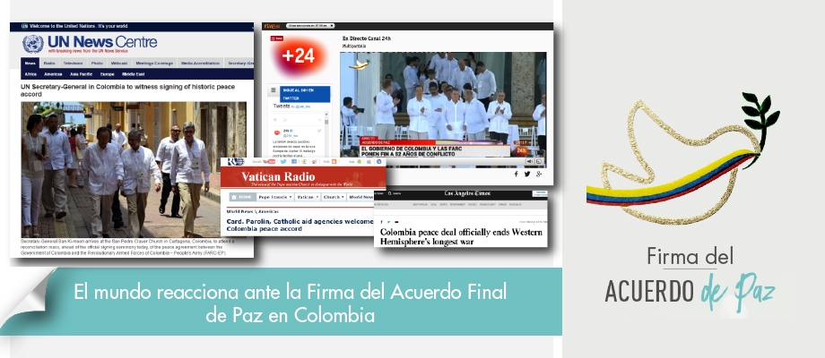 El mundo reacciona ante Firma del Acuerdo Final de Paz en Colombia