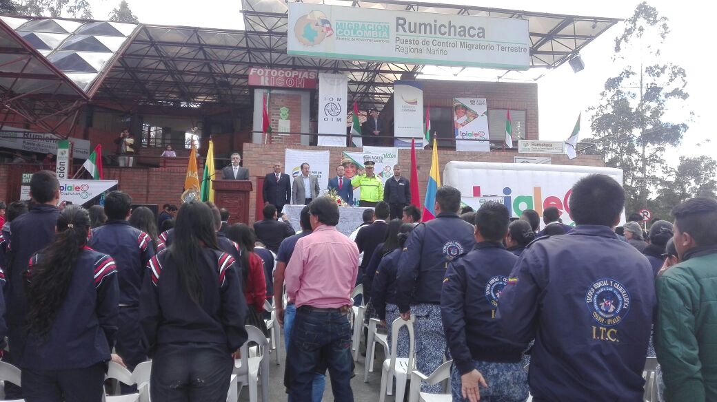 Cancillería participó en la Segunda Feria Binacional Colombia-Ecuador contra la Trata de personas, realizada en el puente internacional de Rumichaca