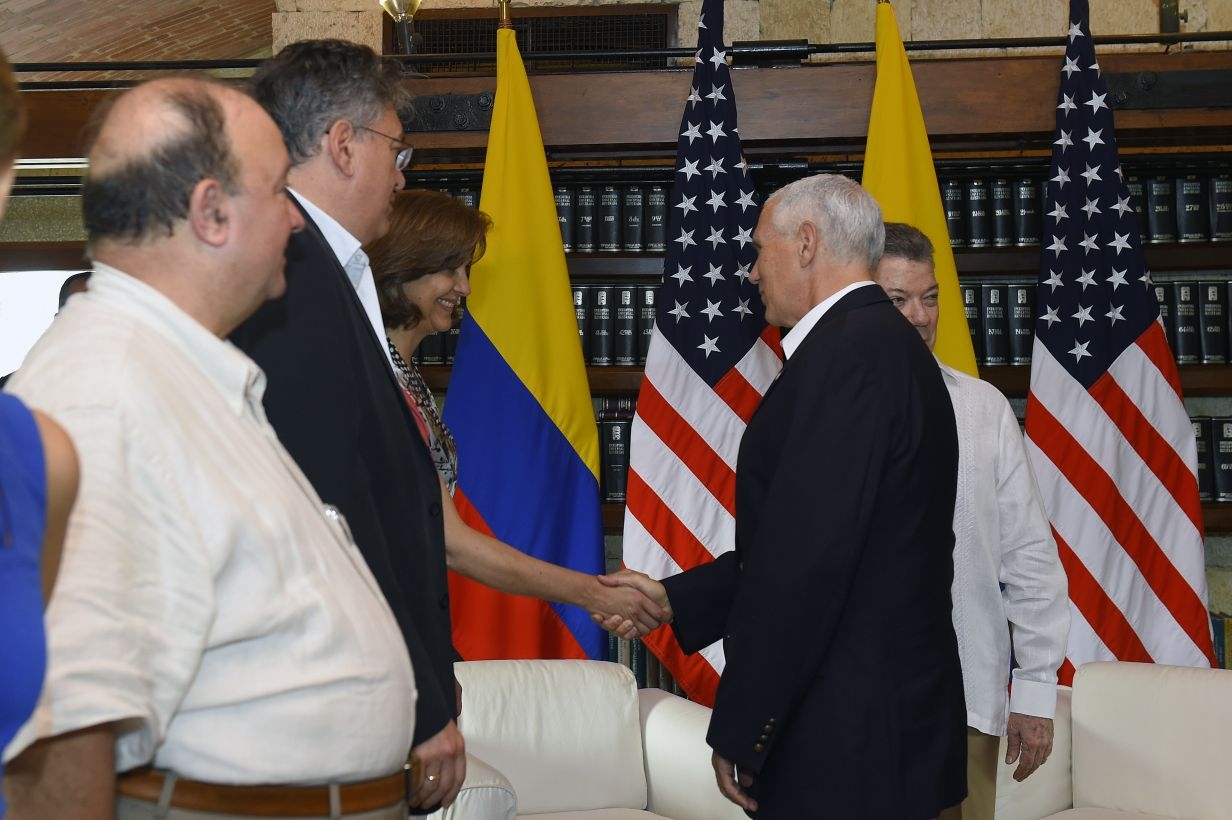 Presidente Santos y Canciller Holguín recibieron al Vicepresidente de Estados Unidos en la Casa de Huéspedes Ilustres 