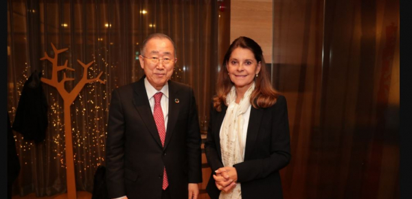 Vicepresidente y Canciller dialoga con Ban Ki Moon sobre los avances de Colombia en materia de crecimiento verde